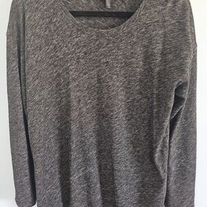 Eileen Fisher Charcoal Knit Top Size M